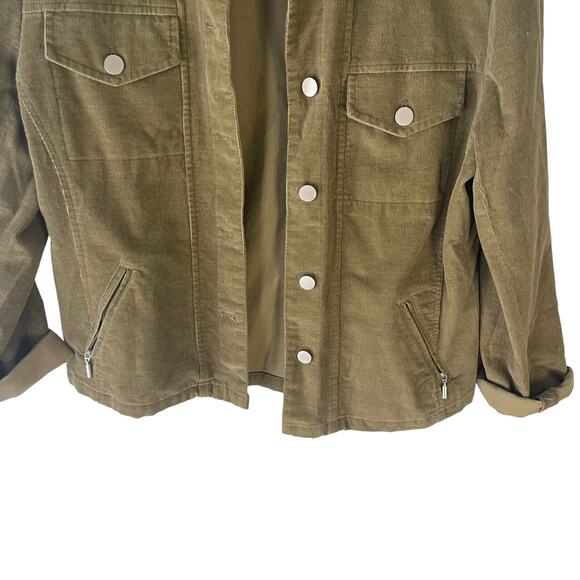 Talbots Women's Size M Green Corduroy Button Up Jacket - Picture 3 of 8
